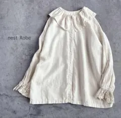 ミナペルホネン rosy オフ白 綿 ボリュームパフ袖 ブラウス
