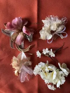 花モチーフ ヘアアクセサリー コサージュ まとめ売り