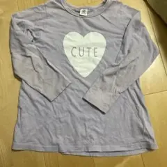 dev!rock 薄紫 長袖カットソー ハートプリント