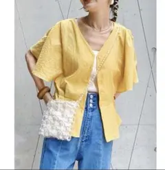 VIS steady掲載】シャンブレーローンドルマンブラウス
イエロー