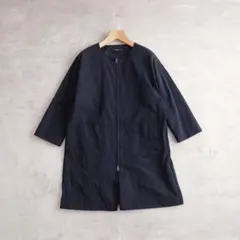 Le Glazik｜ルグラジック ノーカラーコート ネイビー