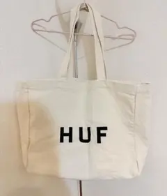 HUF ロゴ トートバッグ ホワイトのサムネイル