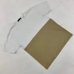 SENSE OF PLACE バイカラー 半袖 Tシャツ ベージュ×ホワイト L