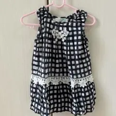 チェック柄ノースリーブチュニック 90cm