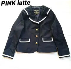 PINK latte ネイビー セーラー襟ジャケットXS(150サイズ)