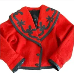 古着 ニット ヴィンテージ アウター ニットカーディガン デカ襟 厚手ニット