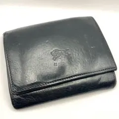 イルビゾンテ 三つ折り 財布 ミディアム ウォレット 黒 レザー コンパクト