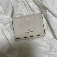 ミニウォレット　財布　白　coach