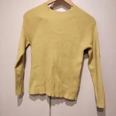 QUEENS COURT　イエローリブニット長袖トップス