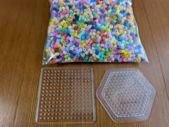 アイロンビーズ セット 多色 プレート付き六角