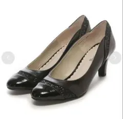 マリーファム　スパンコールラメパンプス　ブラック　23.5センチ