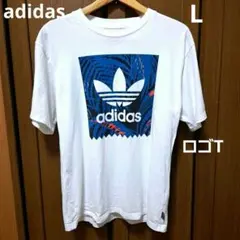 adidas ビッグロゴ Tシャツ Lサイズ ホワイト