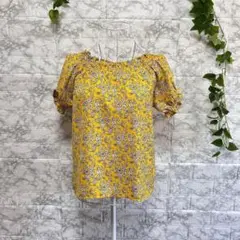 【f68】【ペアマノン】花柄オフショルダー半袖ブラウス　【140】　美品