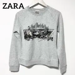 ZARA トレーナー プリント　グレー　Ｍのサムネイル