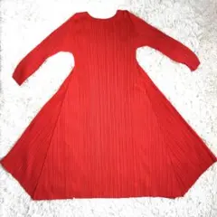 【美品】プリーツプリーズ マキシ丈 ワンピース Aライン 長袖 2