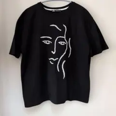 ZARA 半袖 Tシャツ ブラック フェイス刺繍のサムネイル