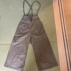 ハイウエスト レースアップ サロペット ワイドパンツ　xxsのサムネイル