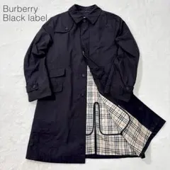 バーバリーブラックレーベル ステンカラーコート ノバチェック ライナー 黒　M