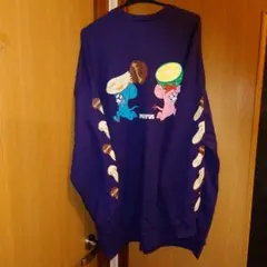 サイズ4 PUNYUS 紫色 キャラクター スウェット マツタケ