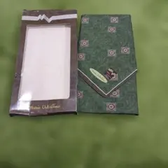 Mario Valentino ハンカチ ペイズリー柄 グリーン