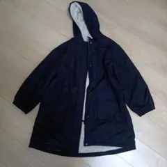 a.v.v 150cm　ボア内側 黒ロングコート フード付き