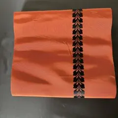 値下げしました オレンジ 帯 黒刺繍