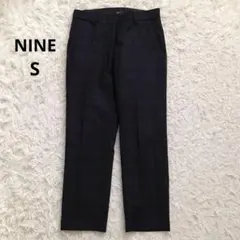 NINE ナイン チェック柄 テーパードパンツ ウール素材 日本製　S相当