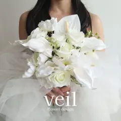 ウェディングブーケ　造花　結婚式　前撮りブートニア　白　ホワイト　挙式　披露宴