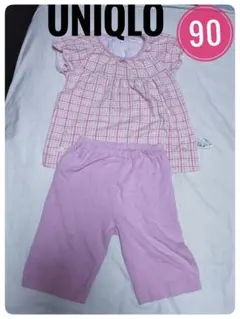 ワンコインで買える❤【UNIQLO　ユニクロ】女の子パジャマ　90