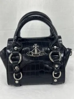 ブラックVivenne Westwood クロコミニショルダーバッグ 48034