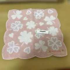 renoma PARIS タオルハンカチ クローバー柄 ピンクのサムネイル