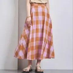 UNITED ARROWS フレアスカート チェック柄のサムネイル