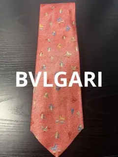 BVLGARI赤鳥柄 シルクネクタイ
