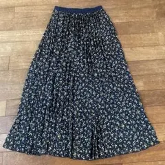 ニコアンド　花柄ロングスカート　プリーツスカート
