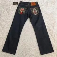 ✨廃盤•希少✨ Ed Hardy ジーンズ ボタンフライ 刺繍 ダーク W31のサムネイル