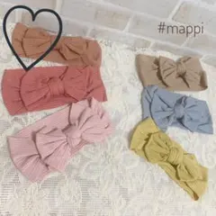 新品 茶色 ベビー キッズ用 リボンヘアバンド 薄手 通年 可愛い