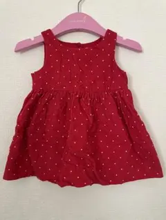 babyGAP赤 ドット コーデュロイワンピース 80cm