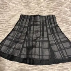 インパン裏地付きチェック柄フレアミニスカート［tu1028］