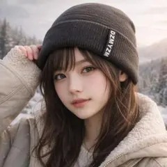 男女 兼用 ニット帽 防寒 シンプル 無地 ニットキャップ裏起毛 グレー