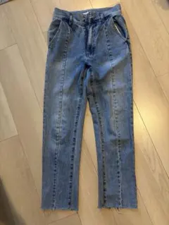 ライトブルーデニムパンツ ハイウエストのサムネイル