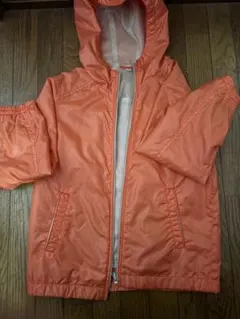 オレンジ フード付きジャケット