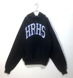 US古着 Champion チャンピオン スウェット パーカー S 黒 刺繍