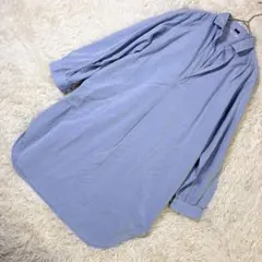 美品 ル・グラジック コットン100% プルオーバー ロングシャツ バンドカラーのサムネイル