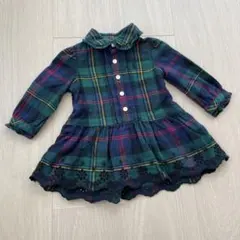 ラルフローレン ベビー 襟付きチェックシャツワンピース