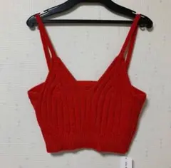 【新品】AZUL by moussy クロプド ニット キャミ ビスチェ(M)