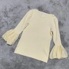 プロポーションボディドレッシング　リブニット　フレア袖　トップス