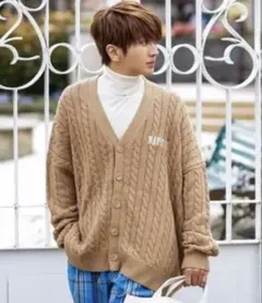 naptimeベージュ ケーブルニット カーディガン