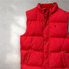 ポロ・ラルフ・ローレン ダウンベスト 赤ネイビー　130cm