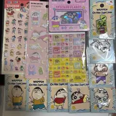 【12枚】クレヨンしんちゃん ワッペンシール＆フレークシール