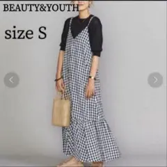 BEAUTY&YOUTH 　ギンガムチェックキャミソールワンピース sizeS